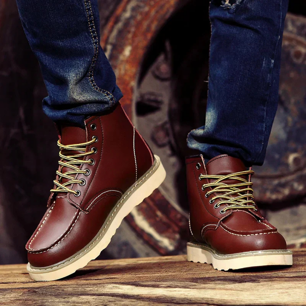 Lace-Up Leather Boots | Durable Design | Rugged and Stylish