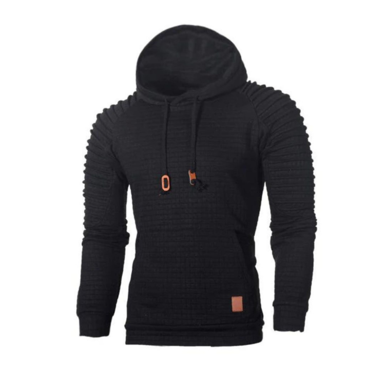 Textured Pullover Hoodie | Ribbed Sleeves | Stylish and Comfortable