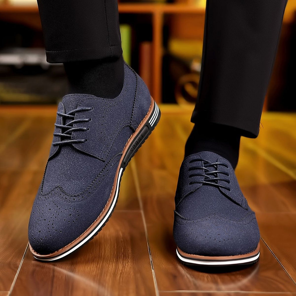Men's Low-Top Suede Shoes | Matte Finish, Casual Design | Everyday and Semi-Formal Wear
