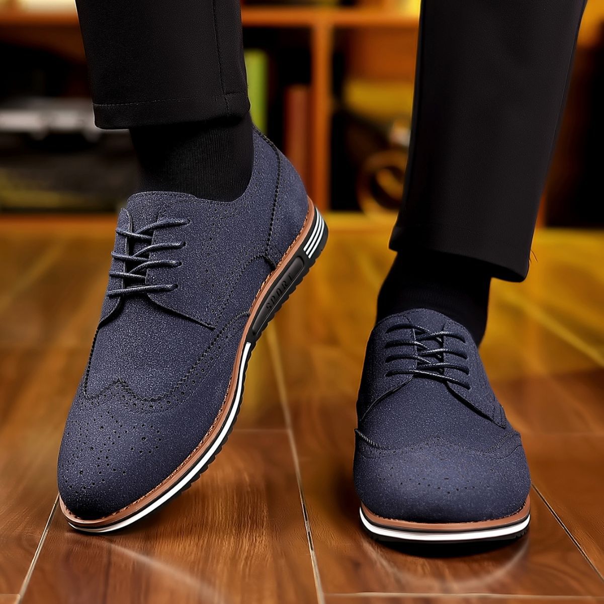 Men's Low-Top Suede Shoes | Matte Finish, Casual Design | Everyday and Semi-Formal Wear