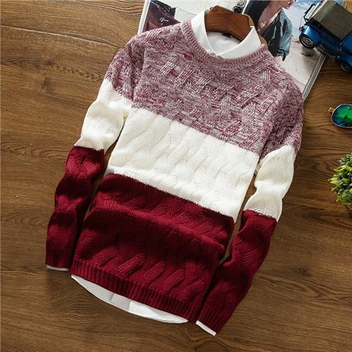 Color-Block Knit Sweater | Cotton Blend | Bold Winter Style