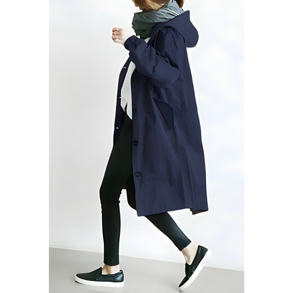 Oversized Hooded Trench Coat | Lightweight and Relaxed Fit | Stylish and Practical