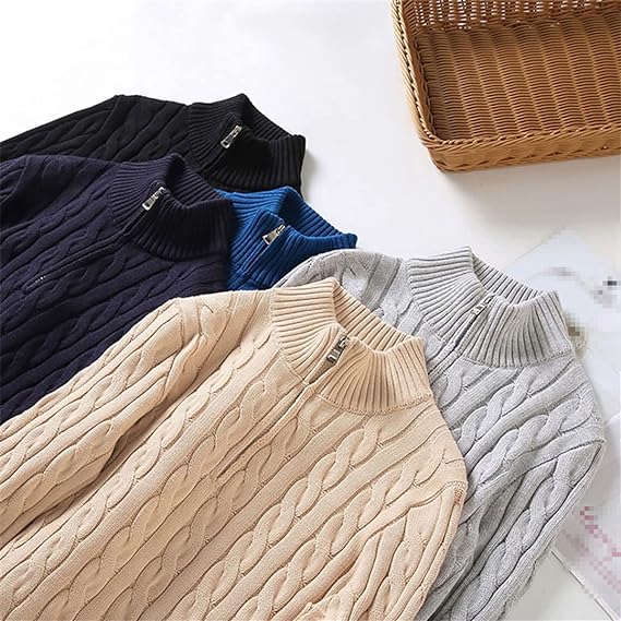 Cable Knit Half-Zip Sweater | Soft Cotton Blend | Smart Casual