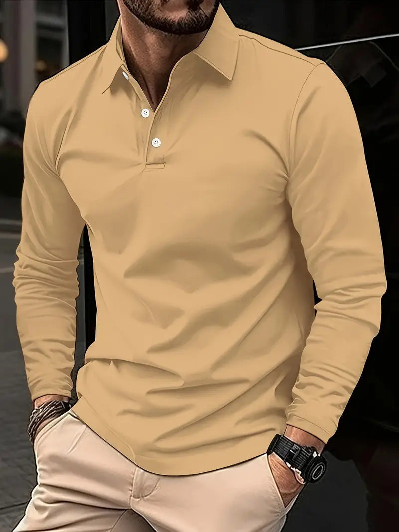 Long-Sleeve Polo Shirt | Slim Fit | Smart-Casual Style