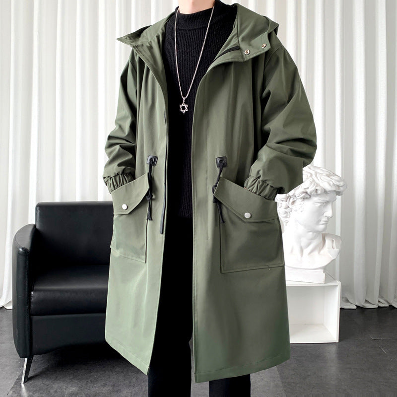 Hooded Longline Trench Coat | Water-Resistant | Minimalist Design