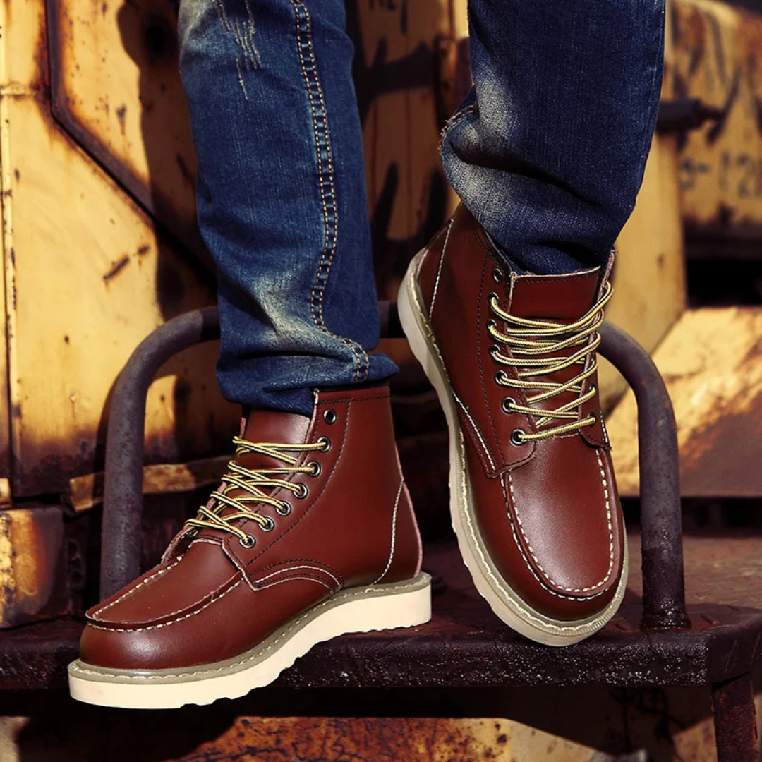 Lace-Up Leather Boots | Durable Design | Rugged and Stylish