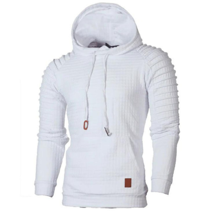 Textured Pullover Hoodie | Ribbed Sleeves | Stylish and Comfortable