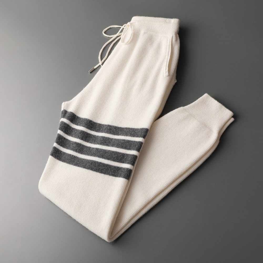 Knitted Hoodie & Jogger Set | Striped Accents | Soft and Stylish