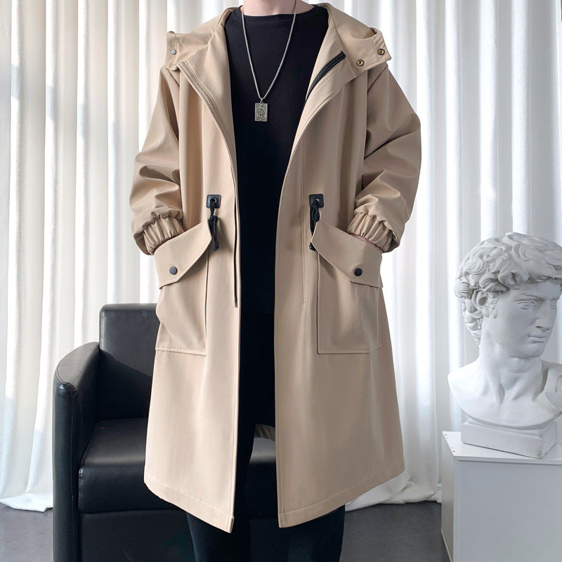 Hooded Longline Trench Coat | Water-Resistant | Minimalist Design