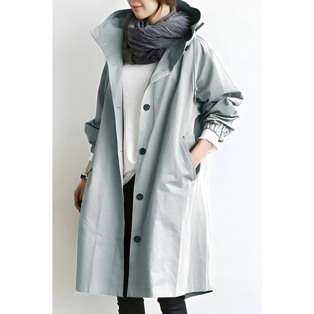 Oversized Hooded Trench Coat | Lightweight and Relaxed Fit | Stylish and Practical