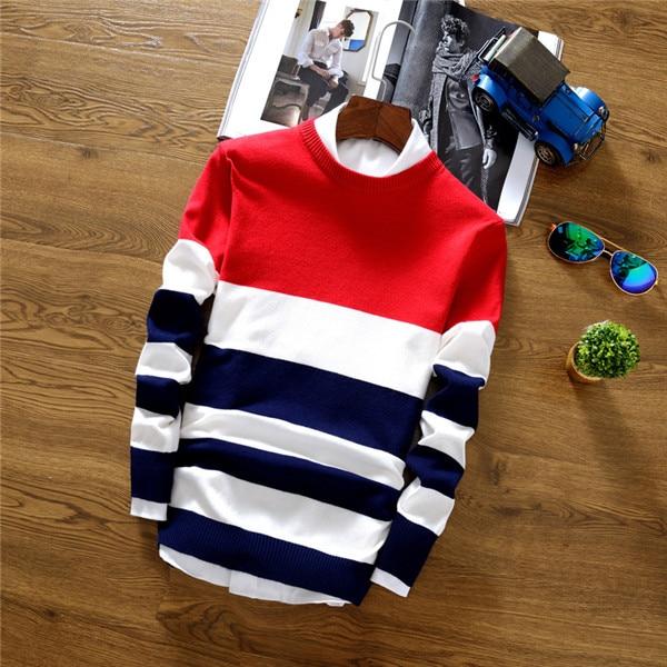 Striped Color-Block Sweater | Cotton Blend | Vibrant Winter Style