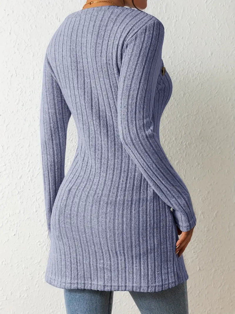 Ribbed Knit Sweater | Long-Sleeve | Stylish and Comfortable