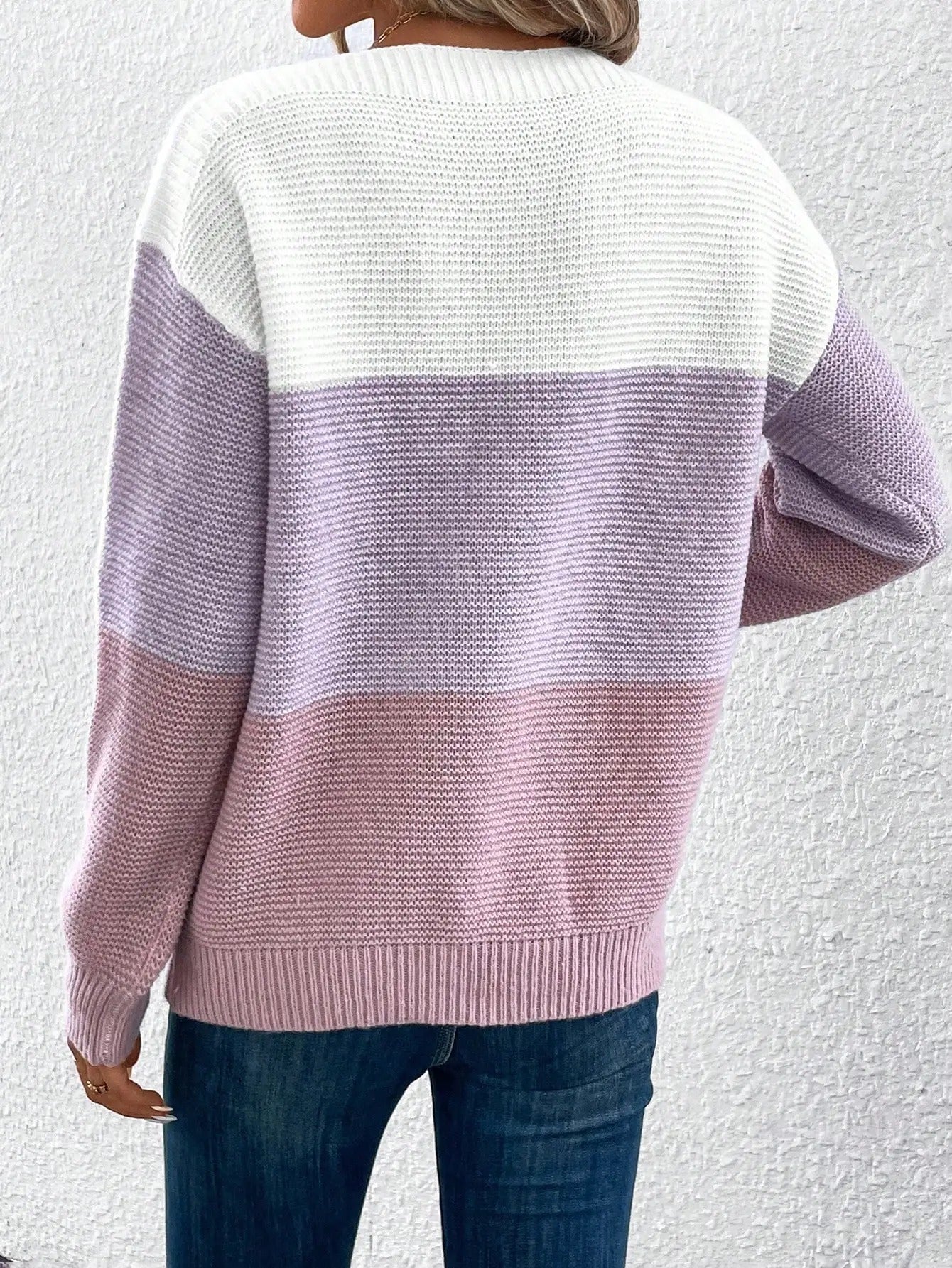Pastel Color-Block Sweater | Acrylic | Soft and Cozy