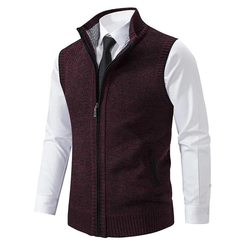 Tweed Zip-Up Vest | Classic Design | Warm and Polished