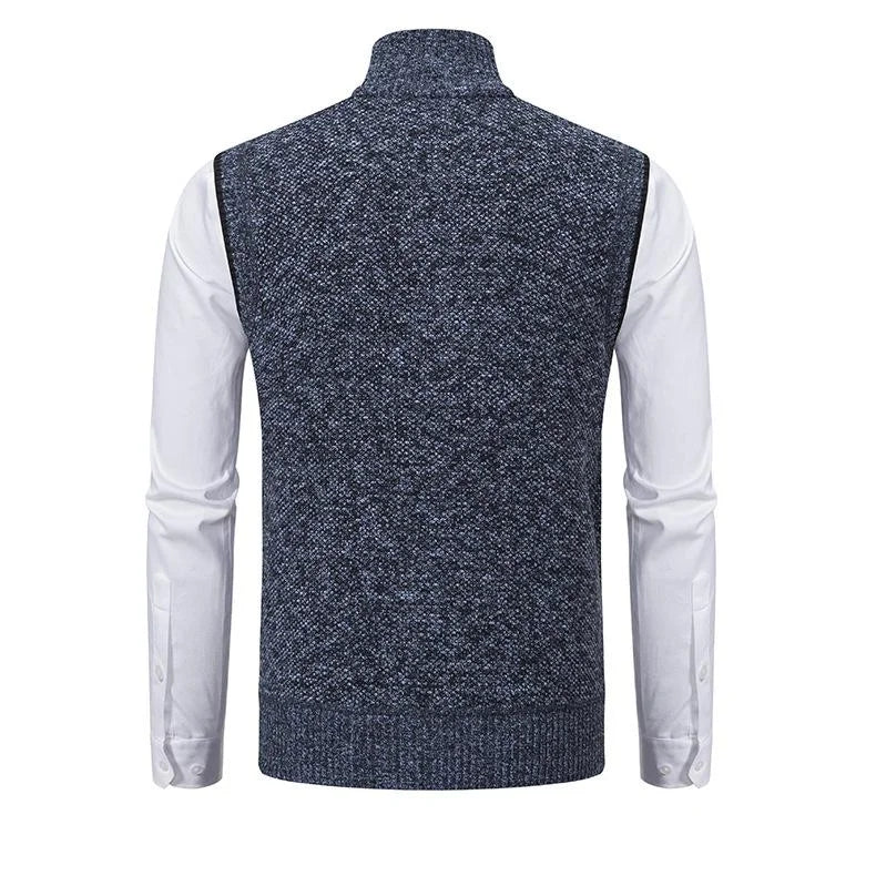 Tweed Zip-Up Vest | Classic Design | Warm and Polished