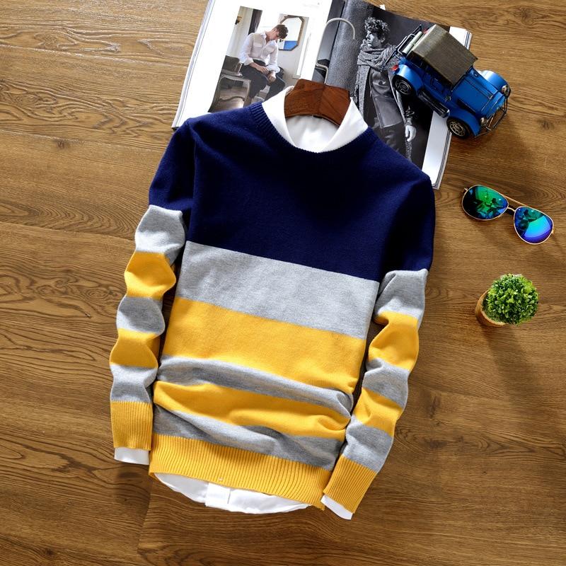 Striped Color-Block Sweater | Cotton Blend | Vibrant Winter Style