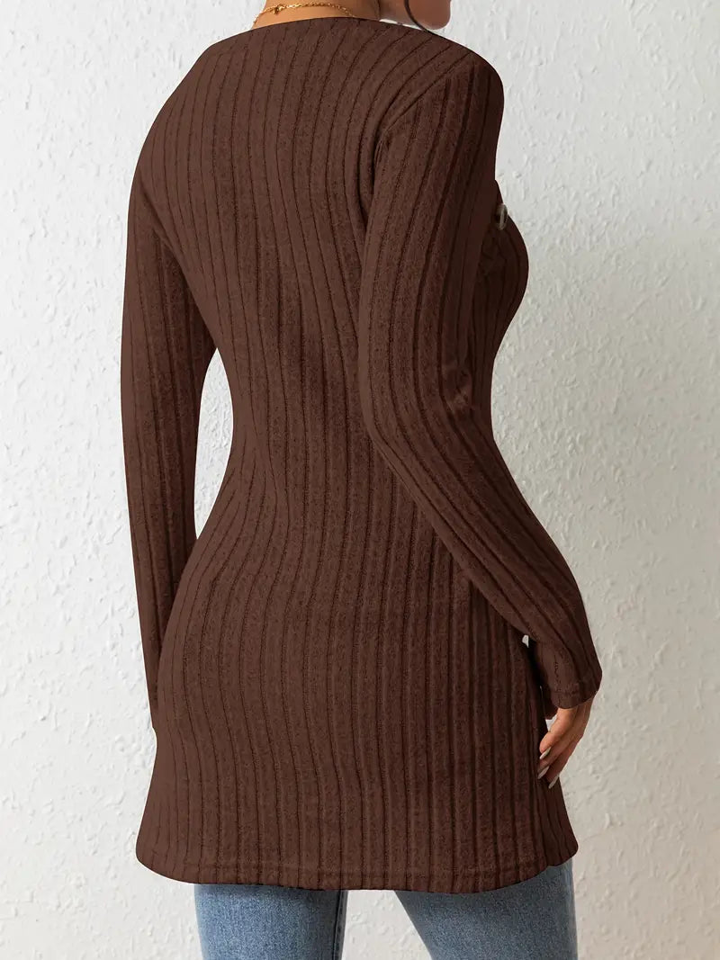 Ribbed Knit Sweater | Long-Sleeve | Stylish and Comfortable