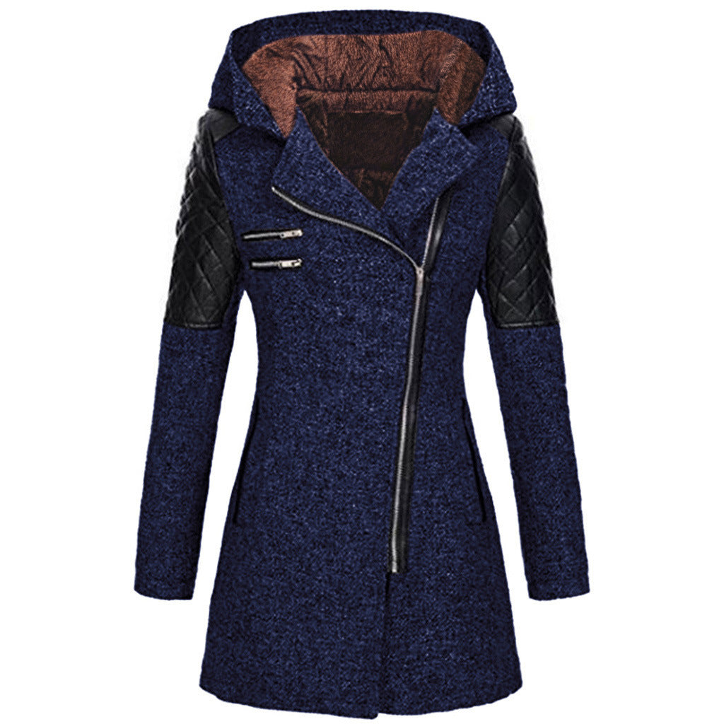 Asymmetric Long Coat | Hooded Design | Warm and Stylish