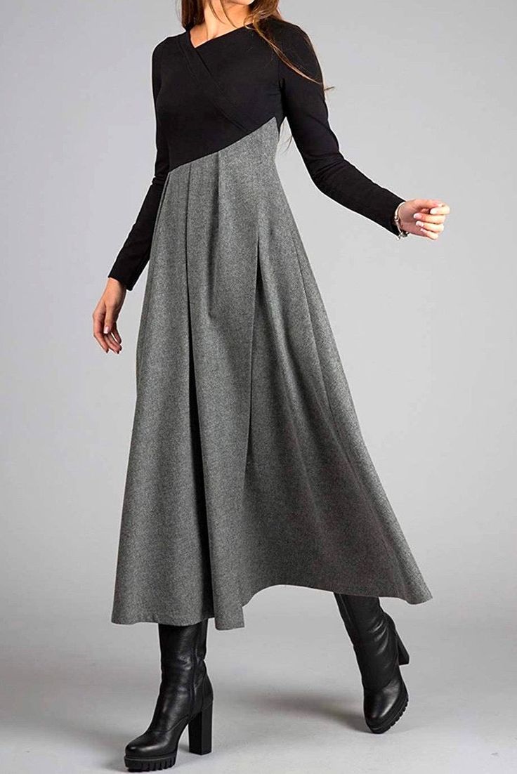 Color-Block Maxi Dress | Fit-and-Flare | Elegant and Timeless