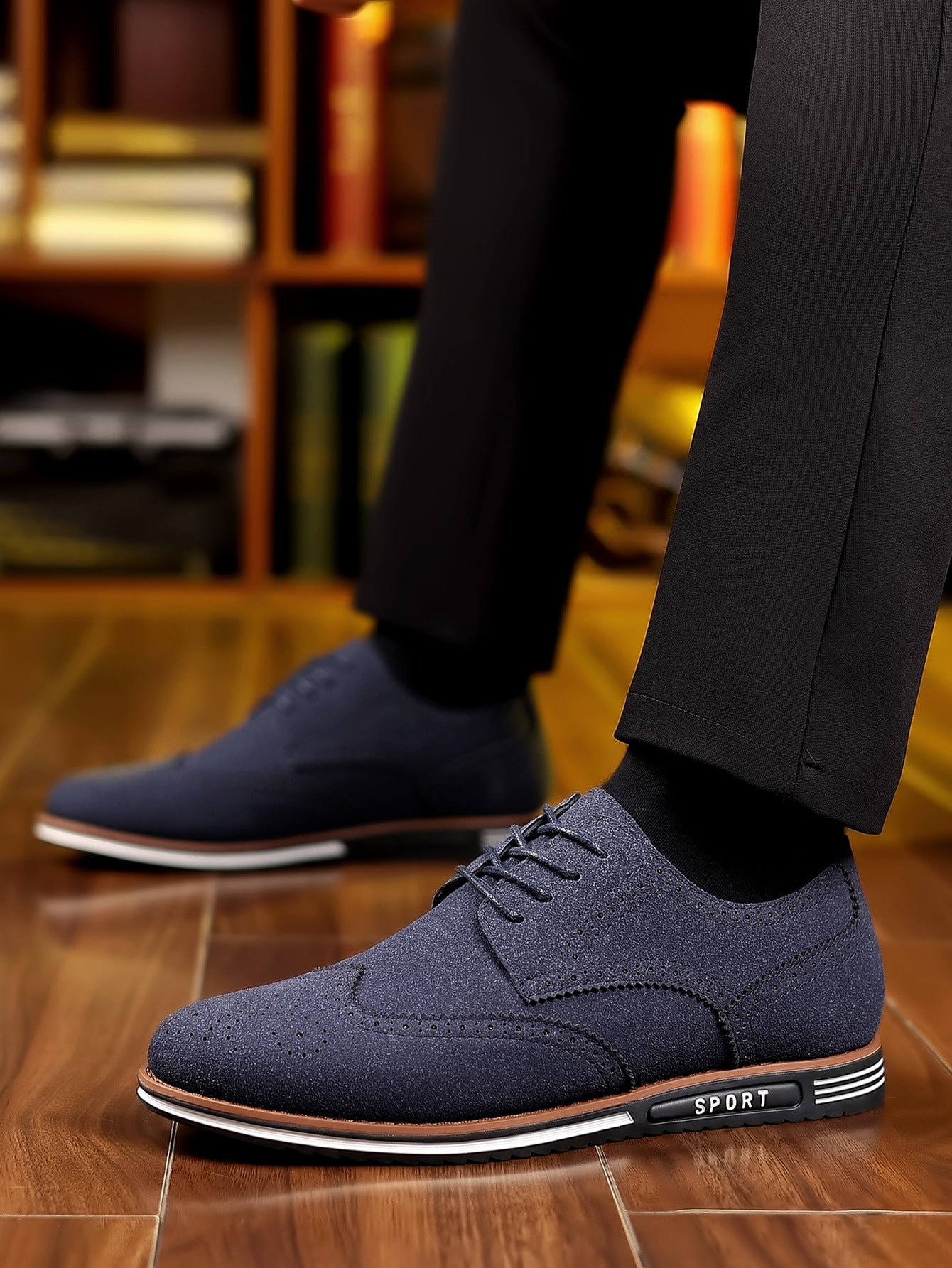 Men's Low-Top Suede Shoes | Matte Finish, Casual Design | Everyday and Semi-Formal Wear