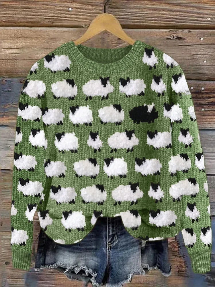 Festive Knitted Sweater | Holiday Tree Print | Warm & Cosy Knitwear