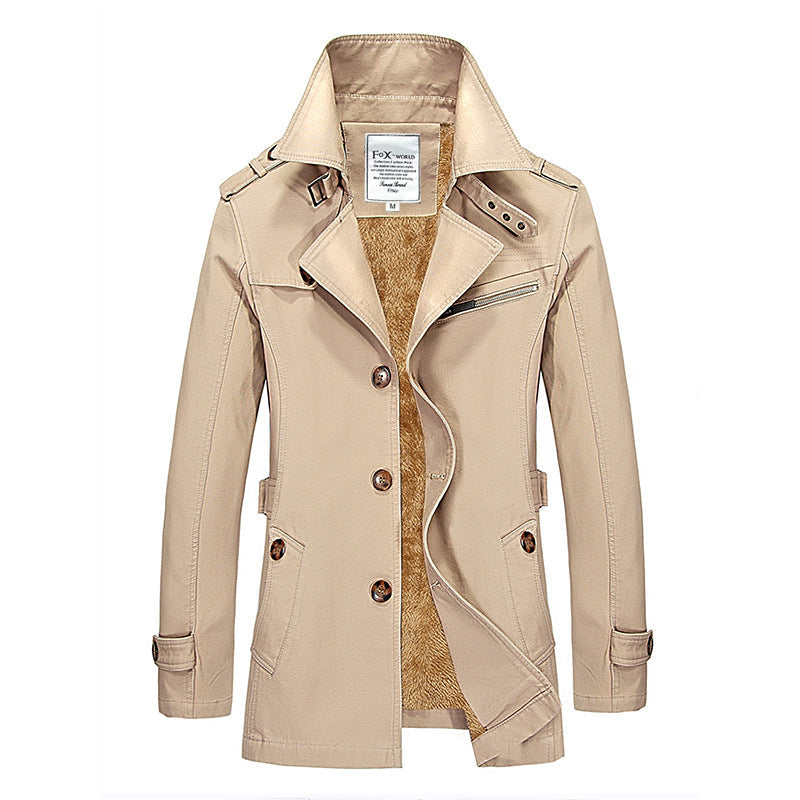 Men's Trench Coat | Double-Breasted Design | Classic Autumn-Winter Wear