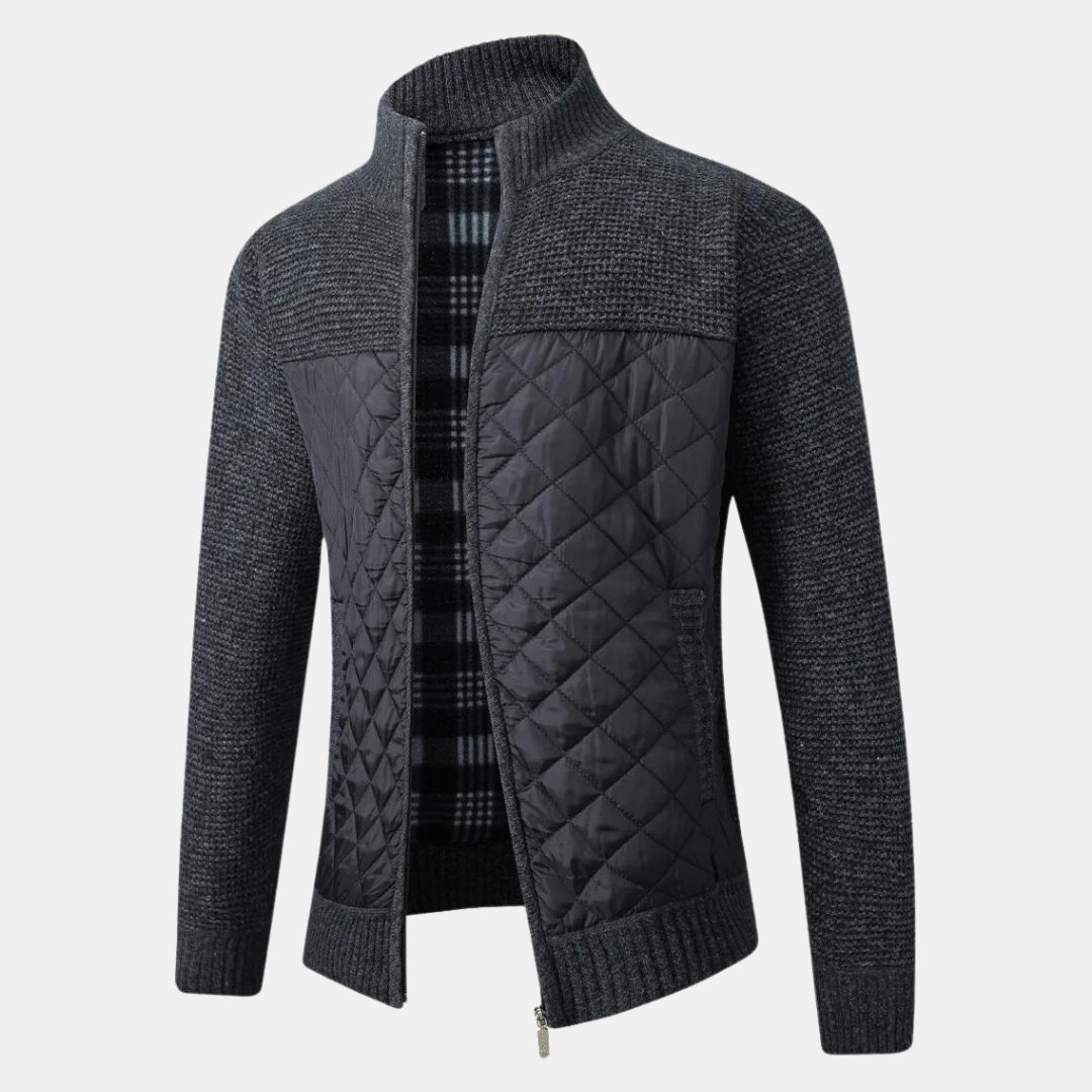 Quilted Knit Cardigan | Warm & Stylish | Versatile Design