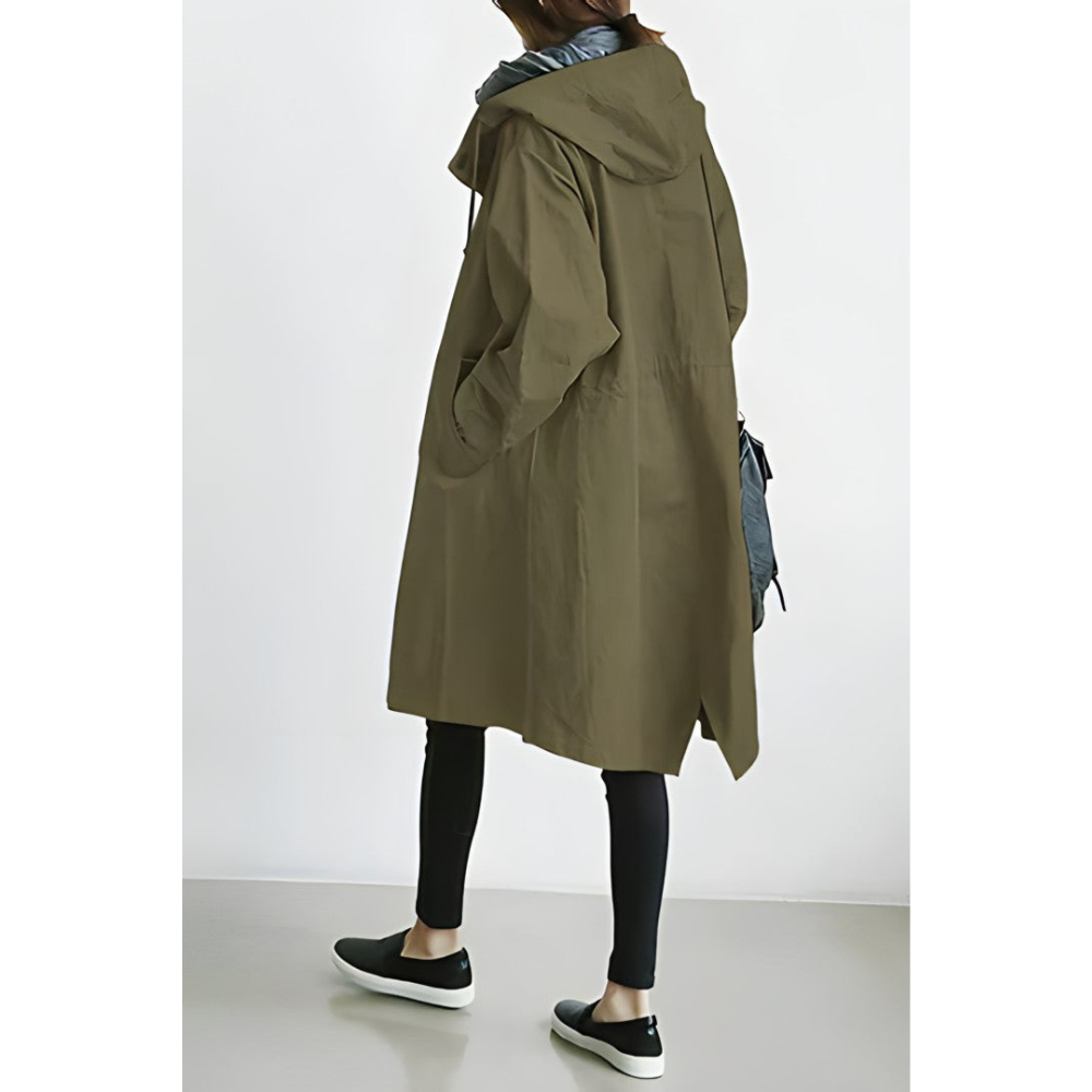 Oversized Hooded Trench Coat | Lightweight and Relaxed Fit | Stylish and Practical