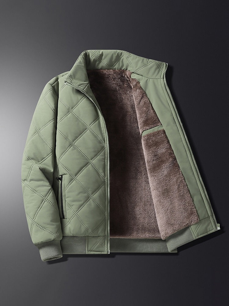 Men's Quilted Jacket | Faux Fur Lining | Winter Warmth