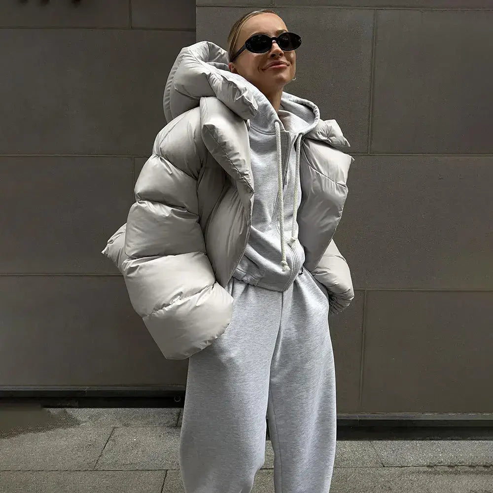 Oversized Puffer Jacket | High Neck & Hood | Cold Weather Casuals