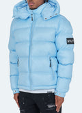 Sky-Blue Puffer Jacket | Insulated Design | Bold and Warm