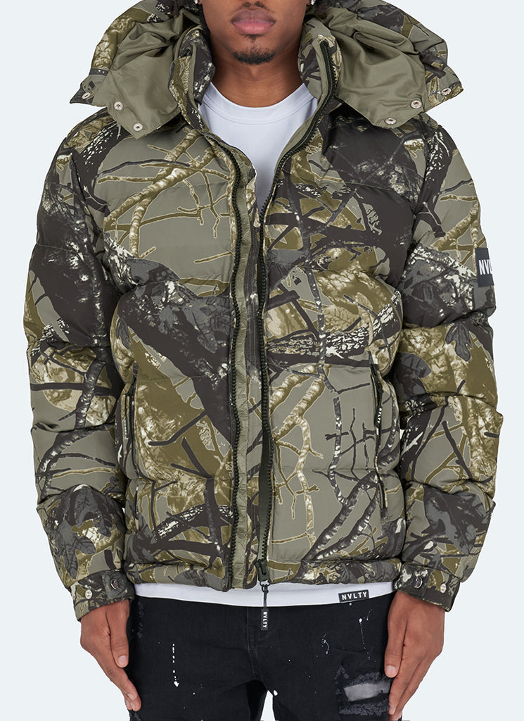 Camo Puffer Jacket | Insulated Design | Rugged and Warm