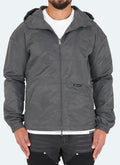 Hooded Windbreaker Jacket | Charcoal Grey | Lightweight and Water-Resistant