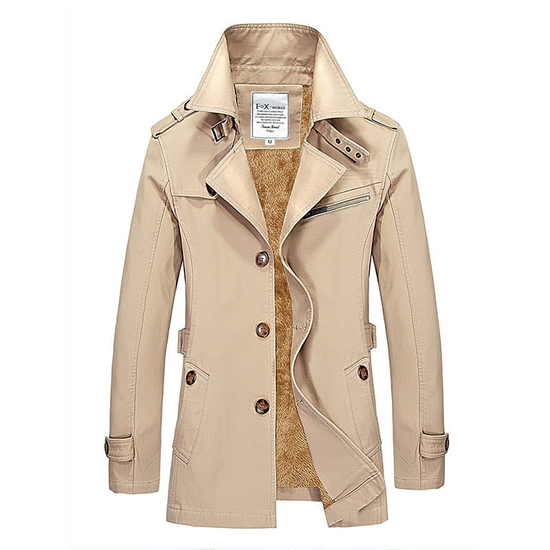 Men's Trench Coat | Double-Breasted Design | Classic Autumn-Winter Wear