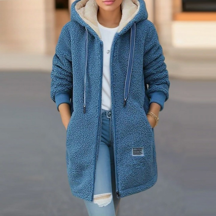 Longline Fleece Hoodie Jacket | Cozy Fit | Warm and Stylish