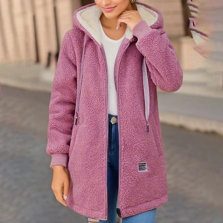 Longline Fleece Hoodie Jacket | Cozy Fit | Warm and Stylish