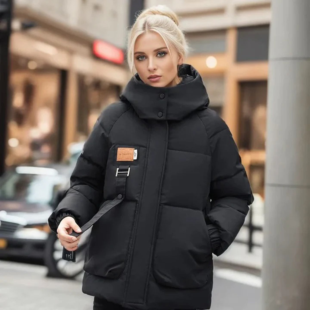 Oversized High-Collar Puffer Jacket | Warm Padding | Stylish and Functional