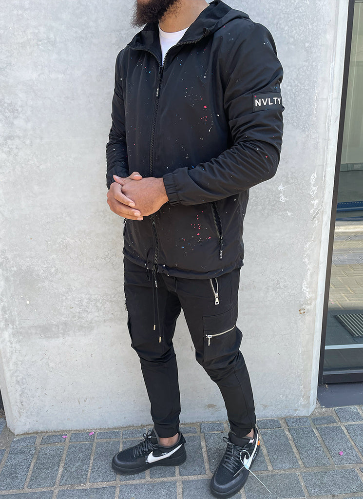Lightweight Hooded Jacket | Subtle Splatter Design | Sleek and Comfortable
