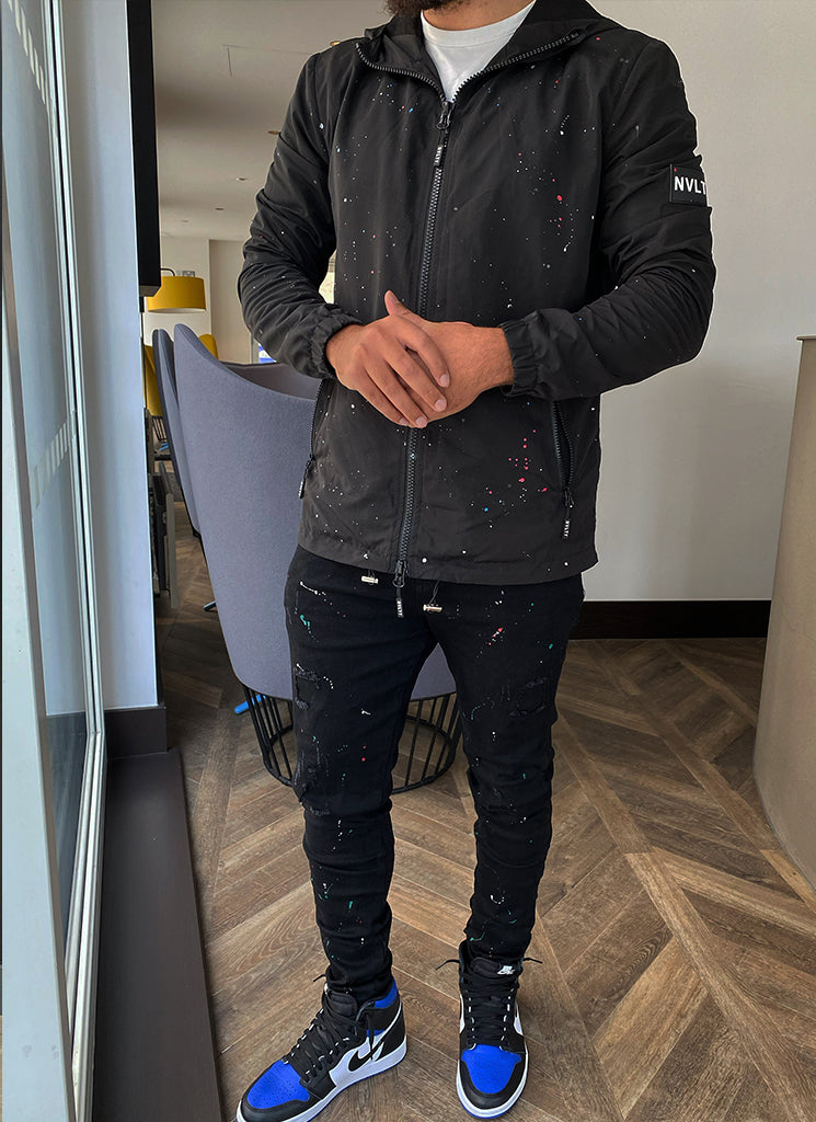 Lightweight Hooded Jacket | Subtle Splatter Design | Sleek and Comfortable