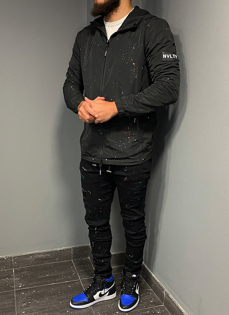Lightweight Hooded Jacket | Subtle Splatter Design | Sleek and Comfortable