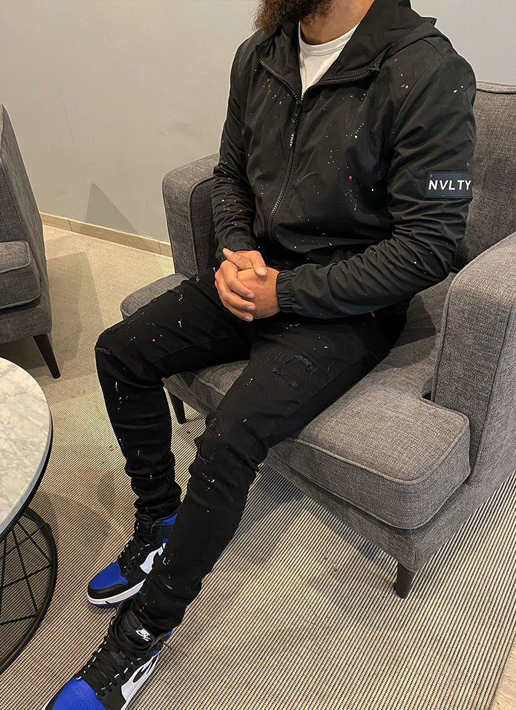 Lightweight Hooded Jacket | Subtle Splatter Design | Sleek and Comfortable