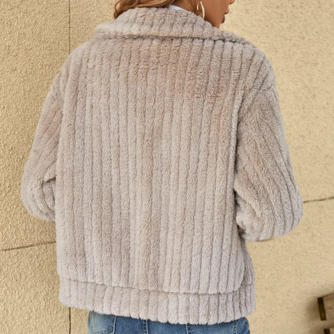 Zipper Jacket | Plush Faux Fur | Cozy Outerwear