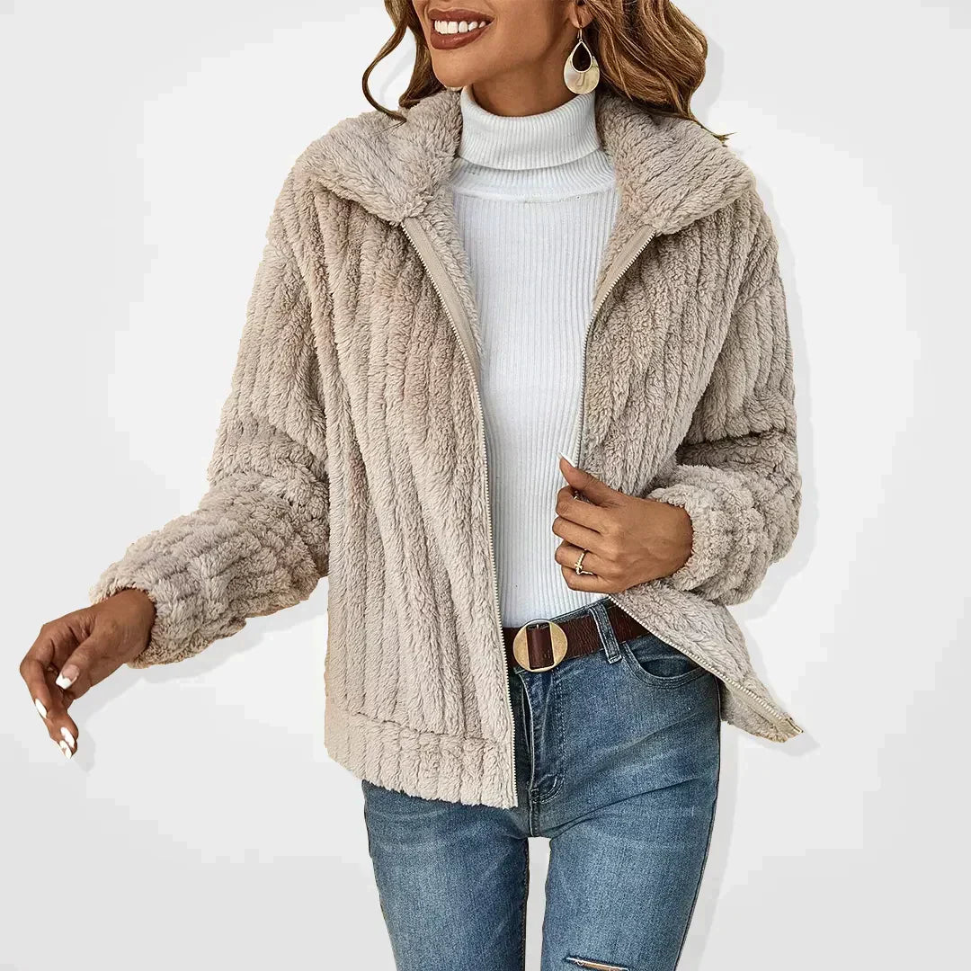 Zipper Jacket | Plush Faux Fur | Cozy Outerwear