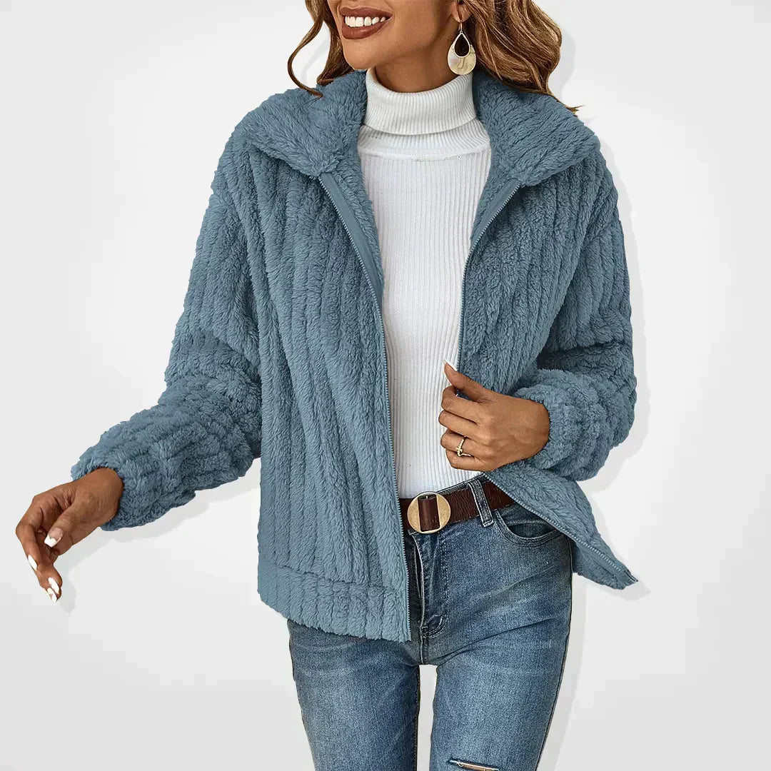 Zipper Jacket | Plush Faux Fur | Cozy Outerwear