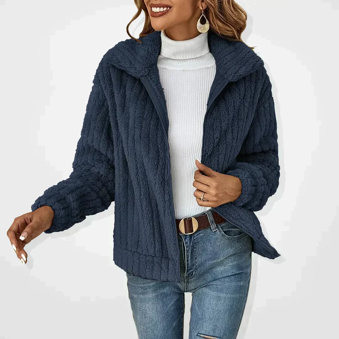 Zipper Jacket | Plush Faux Fur | Cozy Outerwear