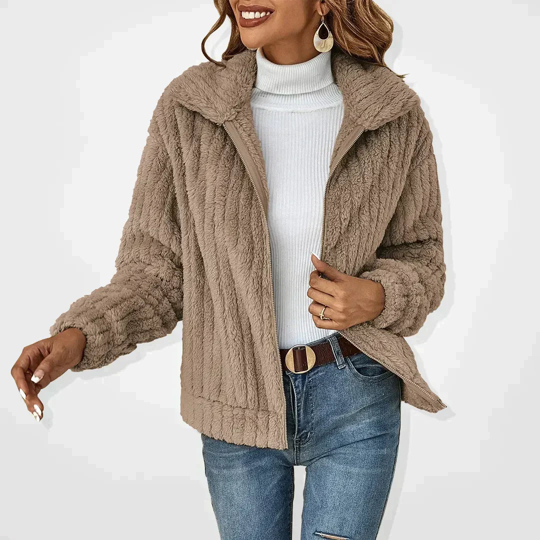 Zipper Jacket | Plush Faux Fur | Cozy Outerwear