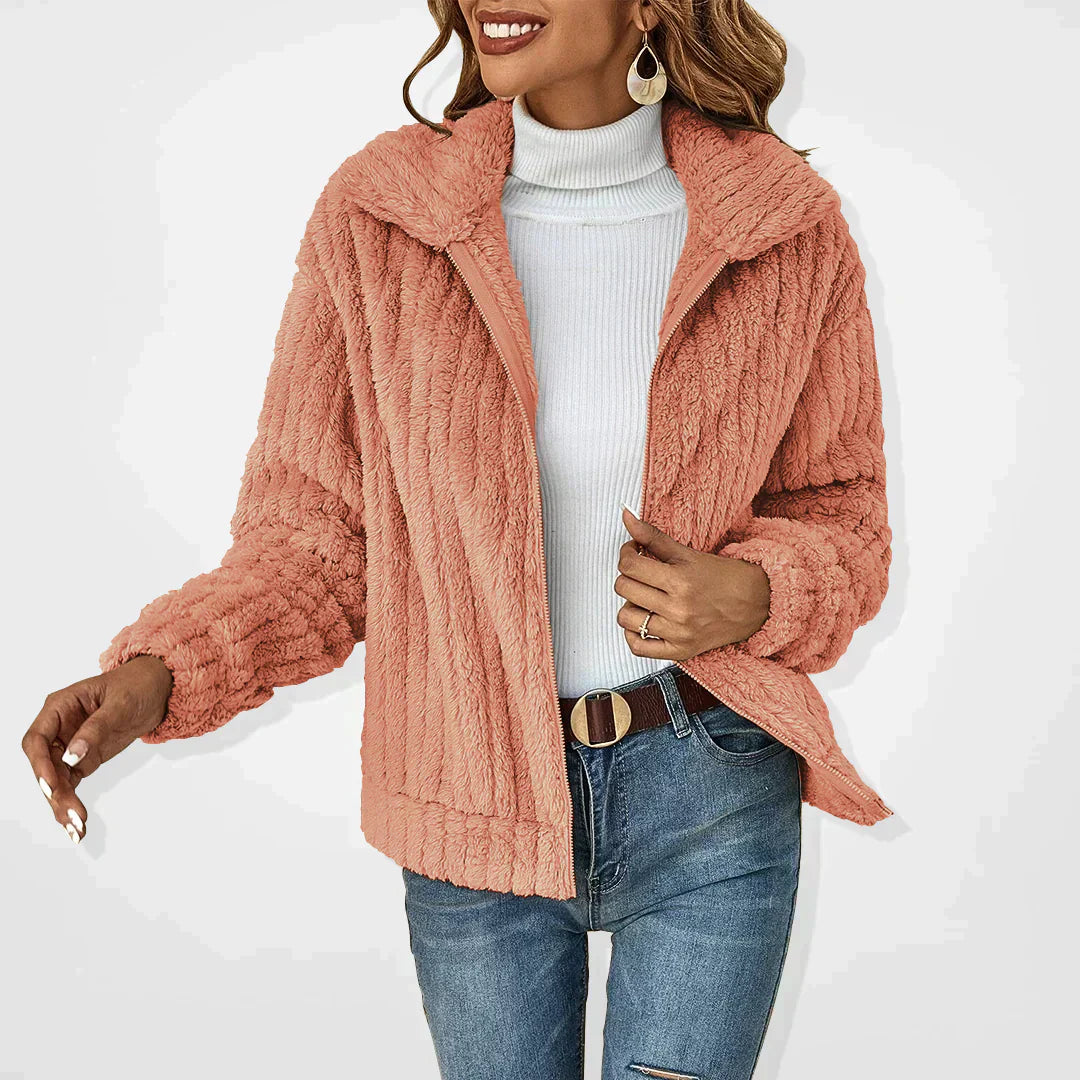 Zipper Jacket | Plush Faux Fur | Cozy Outerwear