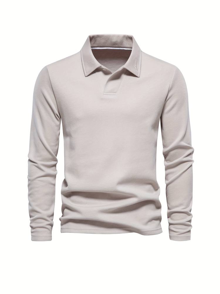 Long-Sleeve Polo Shirt | Cotton Blend | Classic and Comfortable