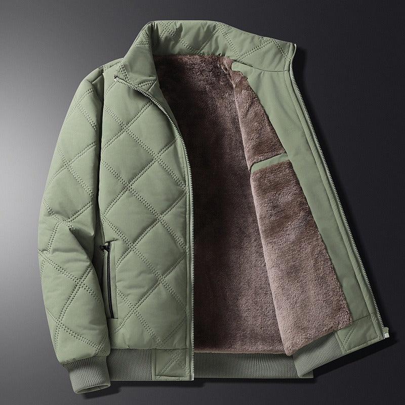 Men's Quilted Jacket | Faux Fur Lining | Winter Warmth