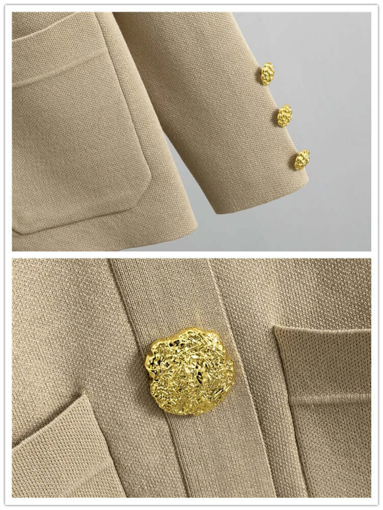 Women’s Knitwear Set | Gold Button Detail | Everyday Elegance